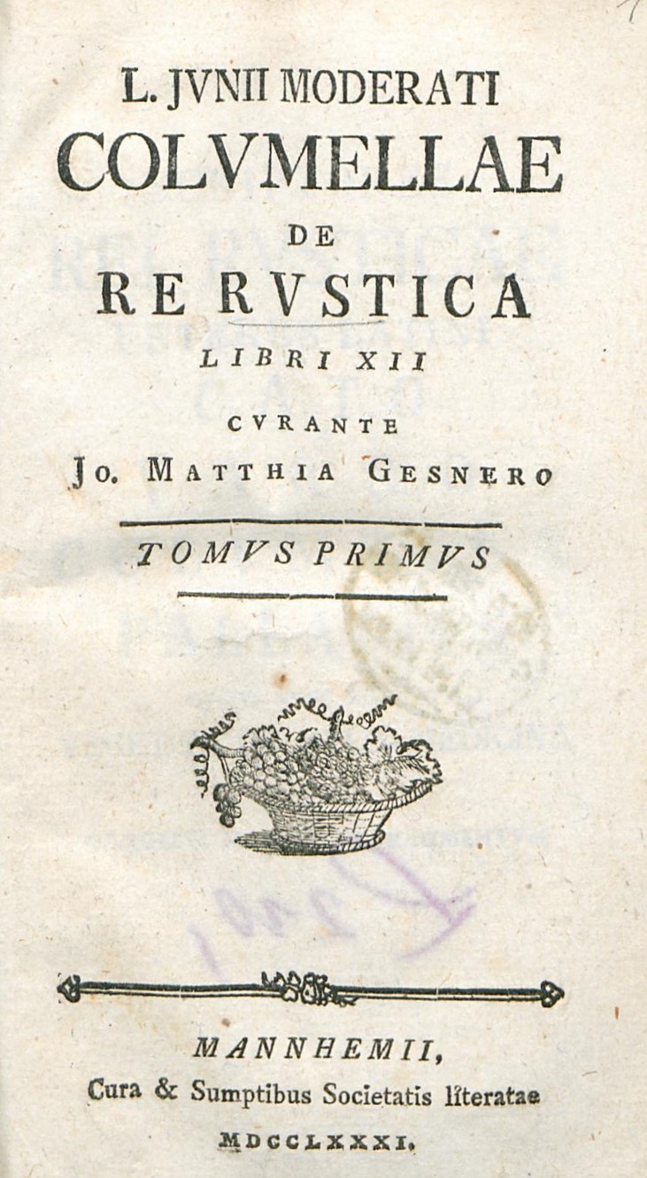 Titelseite des Band "De Re Rvstica Libri XII.".