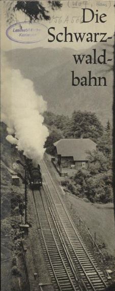Titelblatt einer Broschüre mit einer Schwarz-Weiß-Fotografie einer Dampfeisenbahn.