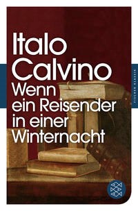Zu sehen ist das Cover von Italo Calvinos Roman  Wenn ein Reisender in einer Winternacht von 1979.