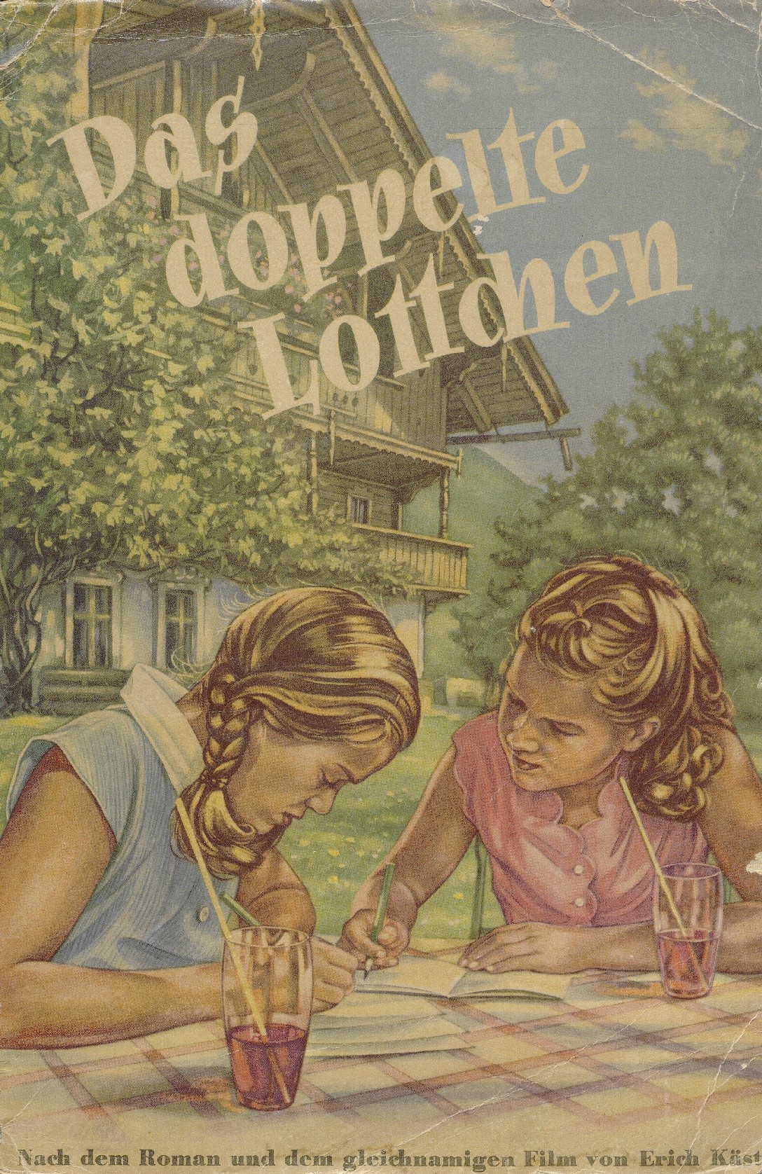 Die Abbildung zeigt das Titelbild des Sammelalbums Das doppelte Lottchen (ca. 1952).